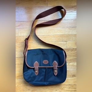 Longchamp Le Pliage Nylon / Leather Messenger Crossbody Bag in Black